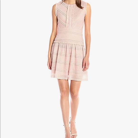 Julia Jordan Dusty Rose Lace Ruffle Sleeveless Dress Size 8 - Picture 2 of 8